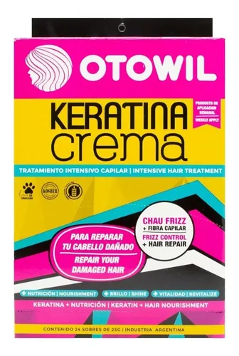 Otowil Keratina Crema Máscara Antifrizz Nutritiva X6 Sobres
