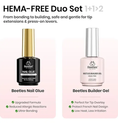 Beetles Kit De Gel Builder 15 Ml Hema-free Para Uñas, 2