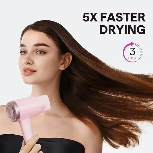 Secador De Pelo Rápido Con Difusor Y Tecnología Iónica Rosa Claro