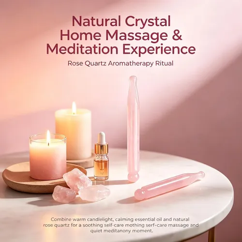 Masajador Leosense Varita Gua Sha De Cuarzo Rosa 11cm