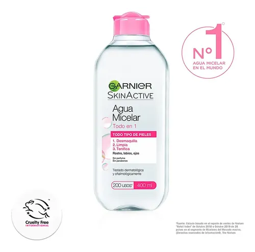 Agua Micelar Todo En 1 Skin Active Garnier 400 Ml