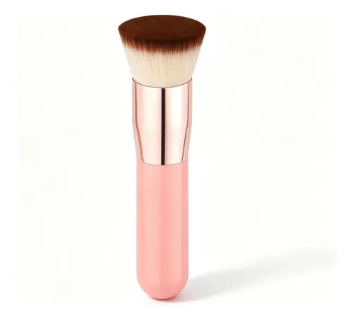 Brocha Maquillaje Plana Mango Madera Sintética