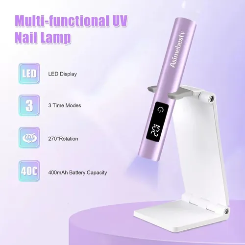 Mini Lámpara Uv Led Asimebesty Para Uñas De Gel, Portátil