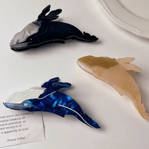 Pinza De Pelo De Animal Con Forma De Ballena Para Mujer
