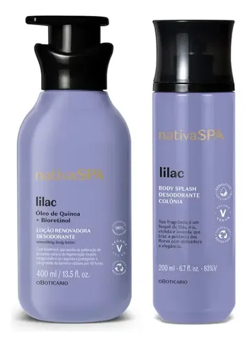 Kit Oboticário Nativa Spa Lilac Loción Corporal + Body Splash