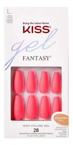 Uñas Kiss Glue-on Gel Fantasy Sculpted Instantáneas