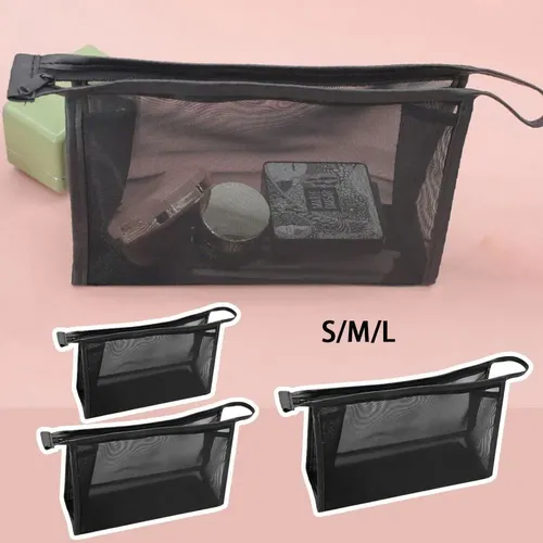 Cw Bolsa De Maquillaje De Malla Transparente, Bolso De Belle