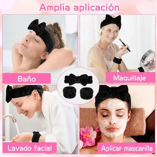 Vincha Para Pelo Con Moño Más 2 Muñequeras