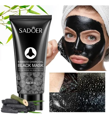 Mascarilla Facial Negra Sadoer Carbón Activado X2 80g Todo Tipo De Piel