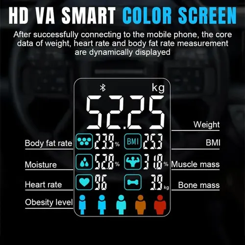 Báscula Digital Smart Ito Con Pantalla Grande Y Cardiaca