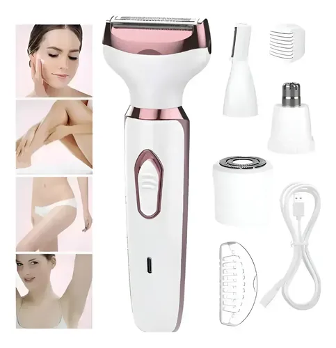 Depiladora Electrica 4 En 1 Portatil Usb Mujer Cuerpo Facial