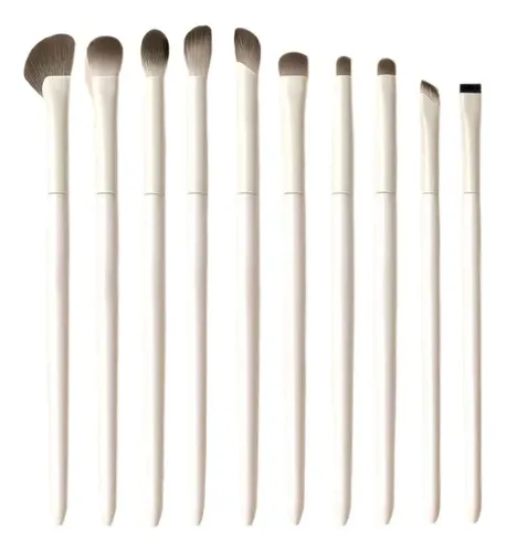 Set Completo De 10 Brochas De Maquillaje De Porcelana Nube