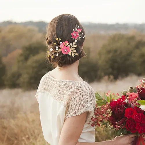 Z.h Set De 4 Peinetas For Bodas Hechas A Mano, A Moda, Con E