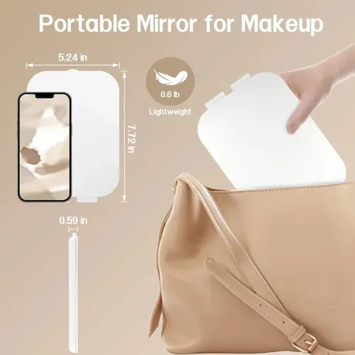 Espejo De Maquillaje Led Tactil 3 Modos Recargable Blanco