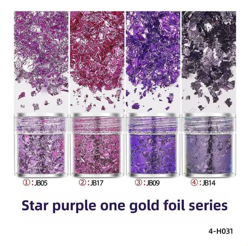 4 Piezas De Decoración De Manicura En De Estrella Púrpura
