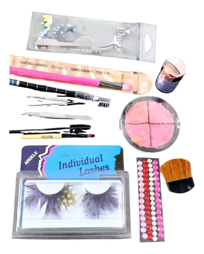 Set Maquillaje 12 Art Sombra Pinceles Rubor Pestañas +++