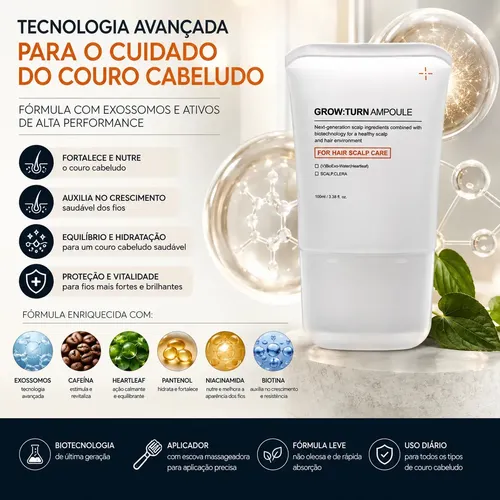 Sérum Capilar Exossomos Grow Turn 100ml Com Aplicador