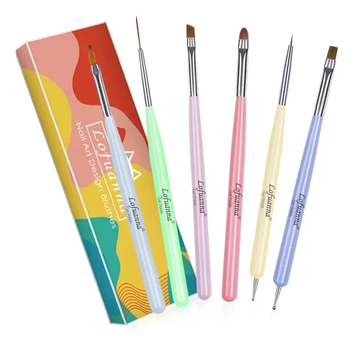 Lofuanna Set 6 Brochas Nail Tips Gel Extensión