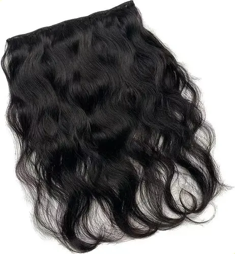 /. Aplica Tictac, Cabello Humano Ondulado Negro, 40 Cm, .
