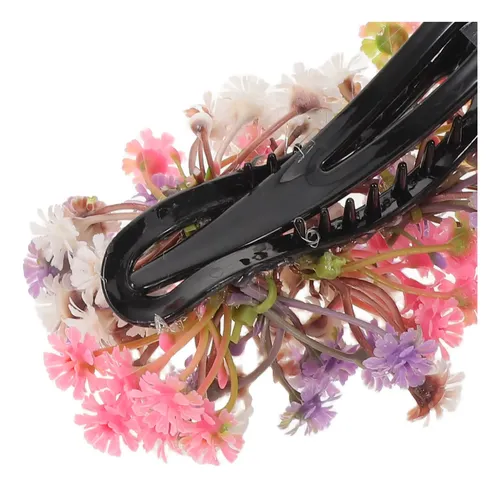 2 Pinzas Para Cabello Con Flor: Con De