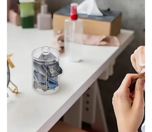 Organizador Porta Discos Algodón Maquillaje Acrílico