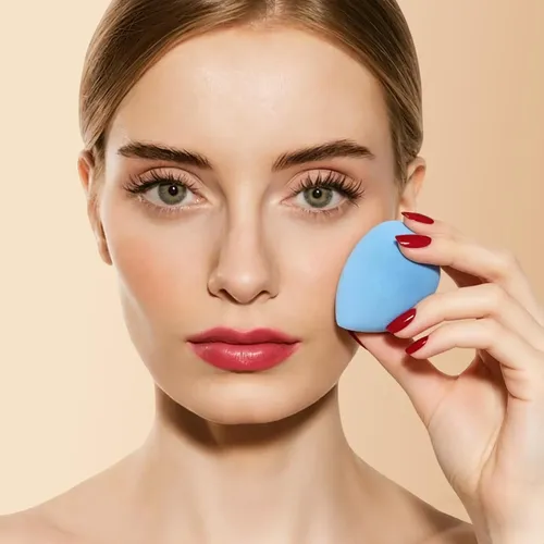 20pcs Pink Makeup Sponge Set With Storage Jar Latex-free