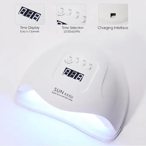 Cabina Uñas Led / Uv Sun 5x Plus 80w Display La Mas Potente