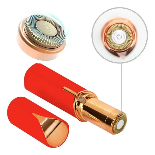 Depiladora Facial Removedor Vello Dama Pila Mujer Indolora Portátil Precisión Rostro Cejas Compacta Elegante Rojo