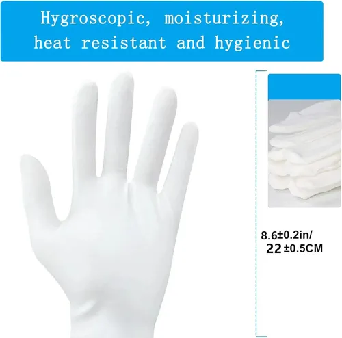 Guantes De Algodón Blancos Hidratantes Para Dormir X10