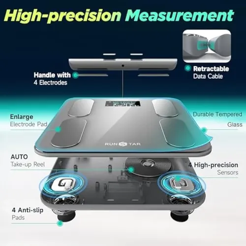 Báscula Digital De Baño Para Peso Corporal, Grasa