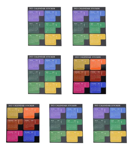7x Calendario Pegatinas 2023 Divisor De Tarjetas De