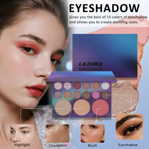 Set Maquillaje Lazora Marble Series Con Brochas