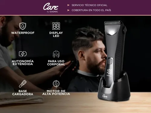 Maquina De Afeitar Care By Gadnic T8000 5000 RPM Base Recargable Display LED USB 90 Min Ceramica