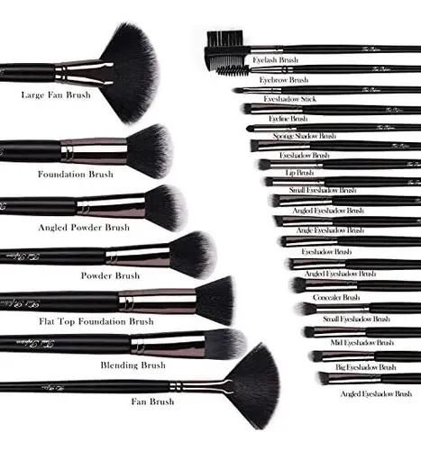 Juego De Brochas De Maquillaje Juego De Brochas De De 24 De Negro.