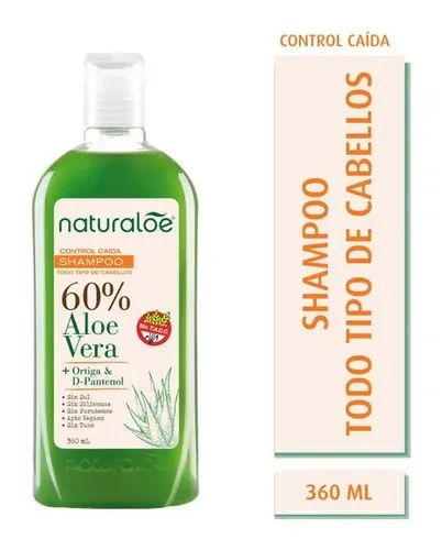 Shampoo Naturaloe Control Caida Todo Tipo De Cabellos X360ml