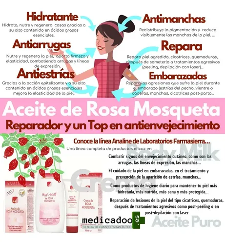 Aceite De Rosa Mosqueta Puro, Cremas Masajes Estrías 250 Ml
