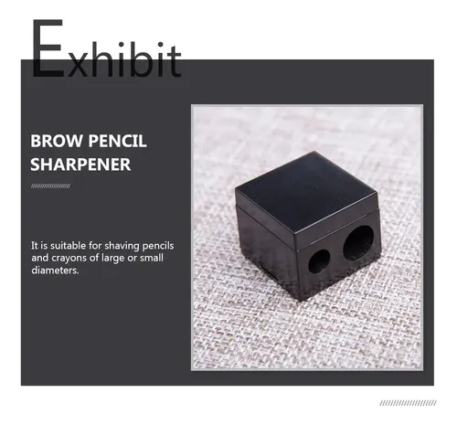 6pcs Black Double Hole Brow Pencil And Makeup Sharpener