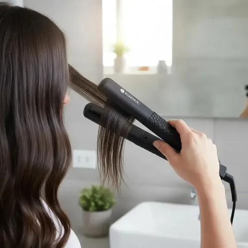 Planchita De Pelo Plancha Pelo Cabello Cerámica Suzika Pl047 Color Negro