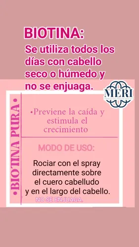 Biotina Pura En Spray Anticaída Para Crecimiento Capilar