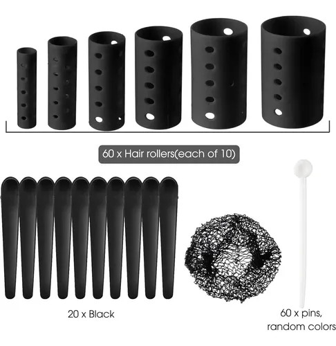 Set De Rulos Para Cabello Willbond 141 Piezas 6 Tamaños