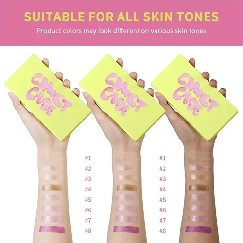 Paleta De Iluminadores En Crema 8 Colores Para Mujeres