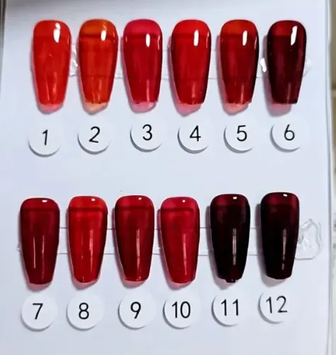Esmalte Semipermanente Gelatina Efecto Varios Rojo Uv/led