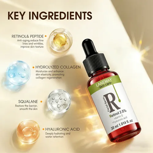 2.5% Retinol Serum Reduces Lines Firms Moisturizes 30ml