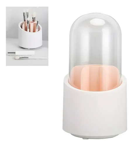 Organizador Giratorio 360 Unagenia Soporte Brochas Maquillaje Rosa Claro