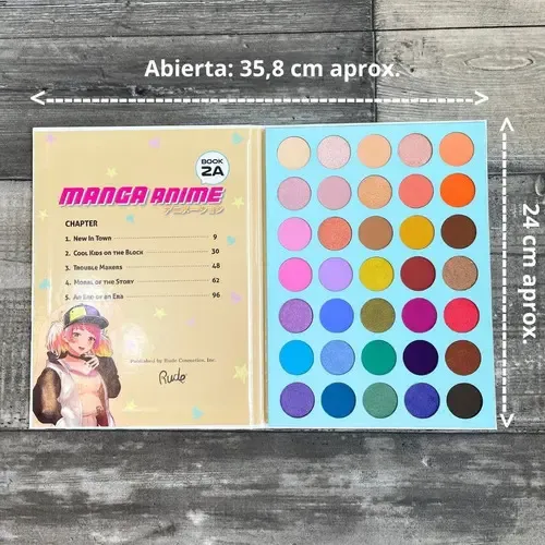 Paleta 35 Sombras Rude Cosmetics Manga Anime Book 2A Mate/Brillante