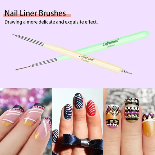 Lofuanna Set 6 Brochas Nail Tips Gel Extensión