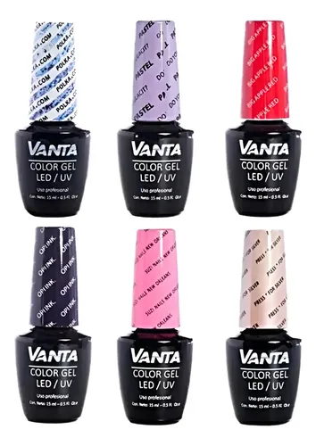 6 Esmaltes Semipermanentes Gel On-off Cabina Vanta X 15 Ml.