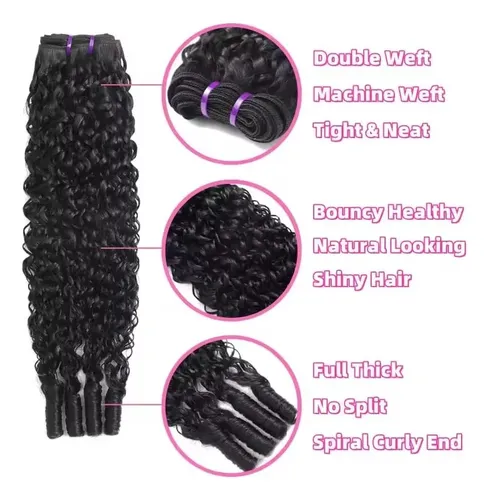 Paquete De Cabello Humano Rizado 100% Virgen Birmano Onda
