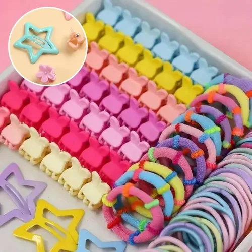 Set Accesorios Pelo Niña Colitas Y Hebillas