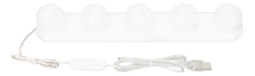 Espejo De Tocador Led, 5 Bombillas Regulables, 3 Modos De Co